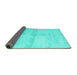 Sideview of Abstract Turquoise Contemporary Rug, con2053turq