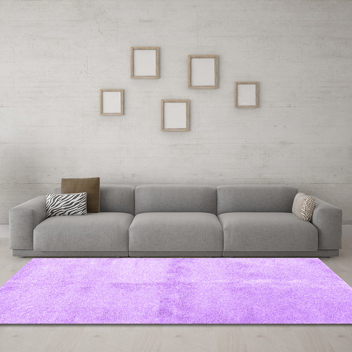 Machine Washable Abstract Purple Contemporary Area Rugs in a Living Room, wshcon2053pur
