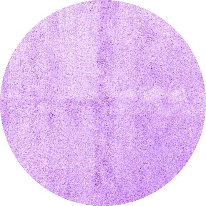 Round Abstract Purple Contemporary Rug, con2053pur