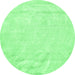 Round Solid Emerald Green Modern Rug, con2054emgrn