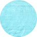 Round Solid Light Blue Modern Rug, con2054lblu