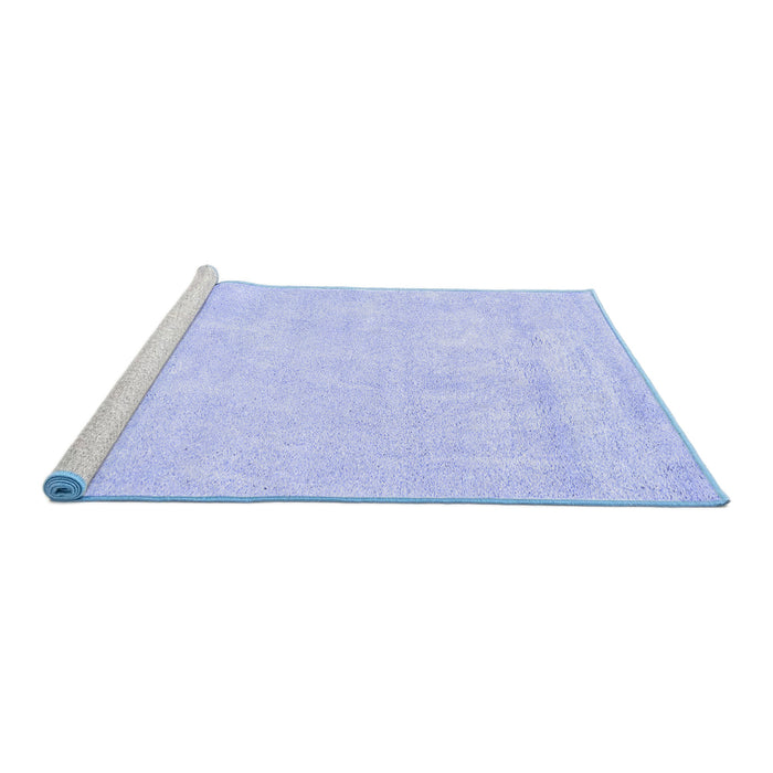 Sideview of Machine Washable Solid Blue Modern Rug, wshcon2054blu