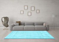 Machine Washable Solid Light Blue Modern Rug, wshcon2054lblu