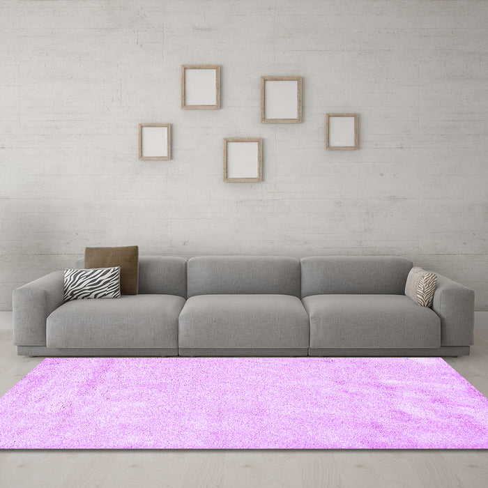 Machine Washable Solid Purple Modern Area Rugs in a Living Room, wshcon2054pur