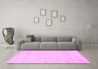 Machine Washable Solid Pink Modern Rug, wshcon2054pnk