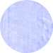 Round Solid Blue Modern Rug, con2054blu