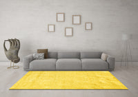 Machine Washable Solid Yellow Modern Rug, wshcon2054yw