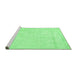 Sideview of Machine Washable Solid Emerald Green Modern Area Rugs, wshcon2054emgrn