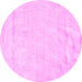 Round Solid Pink Modern Rug, con2054pnk