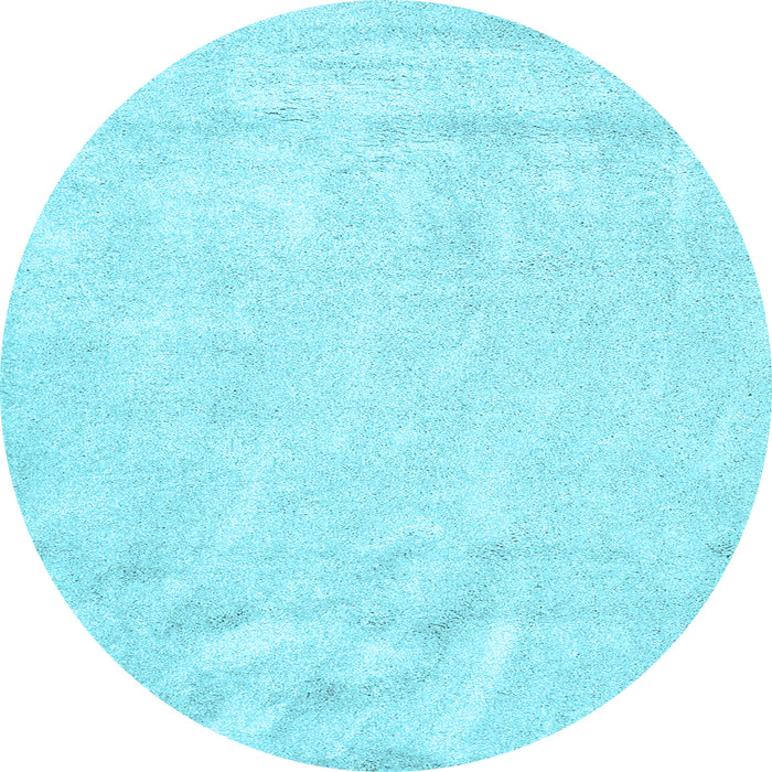 Round Machine Washable Solid Light Blue Modern Rug, wshcon2054lblu