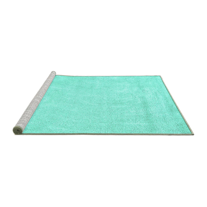 Sideview of Machine Washable Solid Turquoise Modern Area Rugs, wshcon2054turq