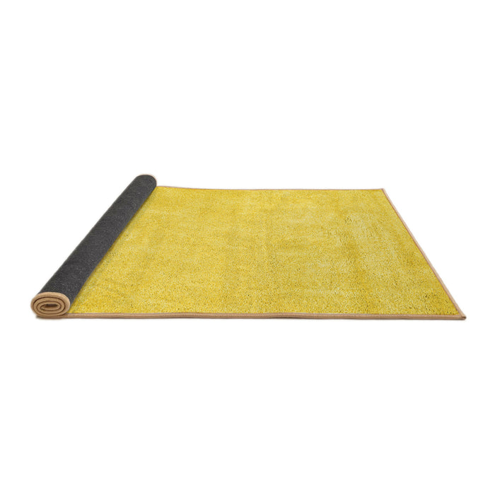 Sideview of Solid Yellow Modern Rug, con2054yw