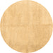 Round Solid Brown Modern Rug, con2055brn