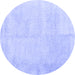 Round Solid Blue Modern Rug, con2055blu