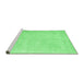 Sideview of Machine Washable Solid Emerald Green Modern Area Rugs, wshcon2055emgrn