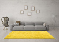 Machine Washable Solid Yellow Modern Rug, wshcon2055yw