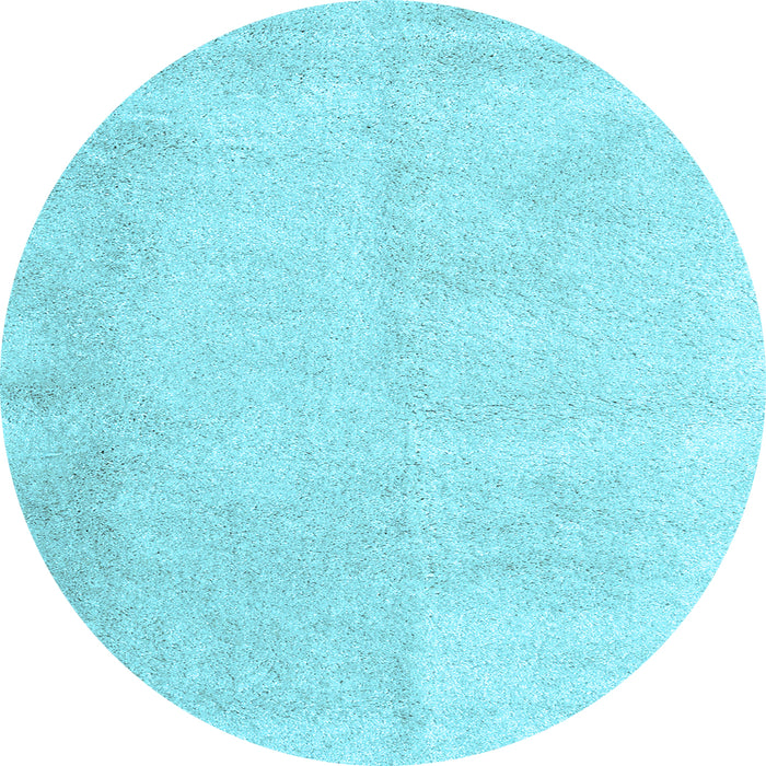 Round Machine Washable Solid Light Blue Modern Rug, wshcon2055lblu