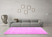 Machine Washable Solid Pink Modern Rug in a Living Room, wshcon2055pnk