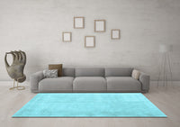 Machine Washable Solid Light Blue Modern Rug, wshcon2055lblu