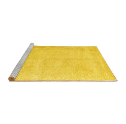 Sideview of Machine Washable Solid Yellow Modern Rug, wshcon2055yw