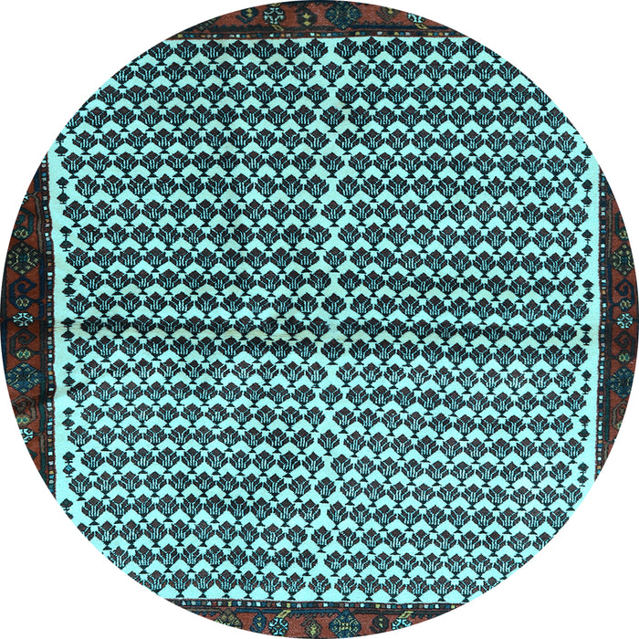 Round Machine Washable Abstract Light Blue Contemporary Rug, wshcon2056lblu