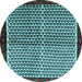 Round Machine Washable Abstract Light Blue Contemporary Rug, wshcon2056lblu