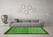 Machine Washable Abstract Green Contemporary Area Rugs in a Living Room,, wshcon2056grn