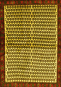 Abstract Yellow Contemporary Rug, con2056yw