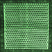 Square Machine Washable Abstract Emerald Green Contemporary Area Rugs, wshcon2056emgrn