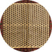 Round Machine Washable Abstract Brown Contemporary Rug, wshcon2056brn