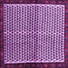 Square Machine Washable Abstract Purple Contemporary Area Rugs, wshcon2056pur