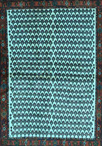 Abstract Light Blue Contemporary Rug, con2056lblu