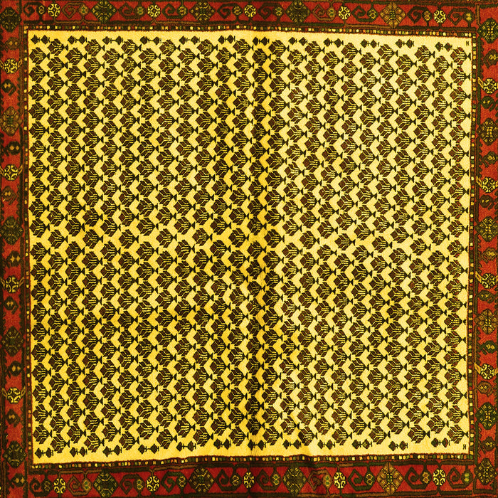 Square Abstract Yellow Contemporary Rug, con2056yw