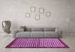 Machine Washable Abstract Pink Contemporary Rug in a Living Room, wshcon2056pnk