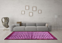 Machine Washable Abstract Pink Contemporary Rug, wshcon2056pnk