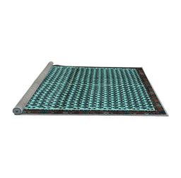 Sideview of Machine Washable Abstract Light Blue Contemporary Rug, wshcon2056lblu