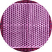 Round Abstract Pink Contemporary Rug, con2056pnk