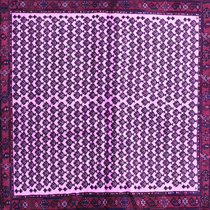 Square Abstract Purple Contemporary Rug, con2056pur