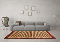 Machine Washable Abstract Orange Contemporary Rug, wshcon2056org