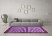 Machine Washable Abstract Purple Contemporary Area Rugs in a Living Room, wshcon2056pur