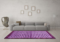 Machine Washable Abstract Purple Contemporary Rug, wshcon2056pur