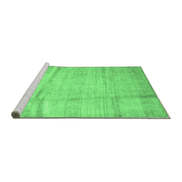 Sideview of Machine Washable Abstract Emerald Green Contemporary Area Rugs, wshcon2057emgrn