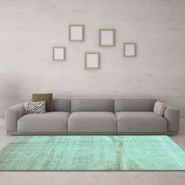 Machine Washable Abstract Light Blue Contemporary Rug in a Living Room, wshcon2057lblu