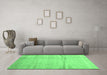 Machine Washable Abstract Emerald Green Contemporary Area Rugs in a Living Room,, wshcon2057emgrn