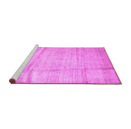 Sideview of Machine Washable Abstract Purple Contemporary Area Rugs, wshcon2057pur