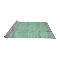 Sideview of Machine Washable Abstract Light Blue Contemporary Rug, wshcon2057lblu