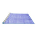 Sideview of Machine Washable Abstract Blue Contemporary Rug, wshcon2057blu