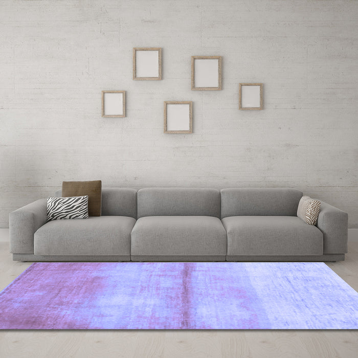 Machine Washable Abstract Blue Contemporary Rug in a Living Room, wshcon2058blu