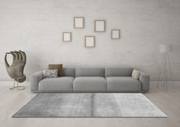 Machine Washable Abstract Gray Contemporary Rug in a Living Room,, wshcon2058gry