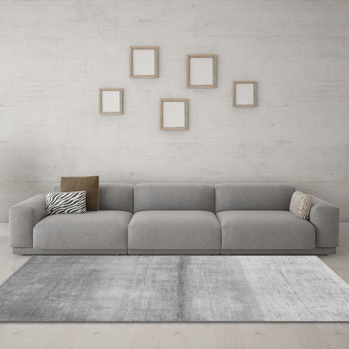 Machine Washable Abstract Gray Contemporary Rug in a Living Room,, wshcon2058gry